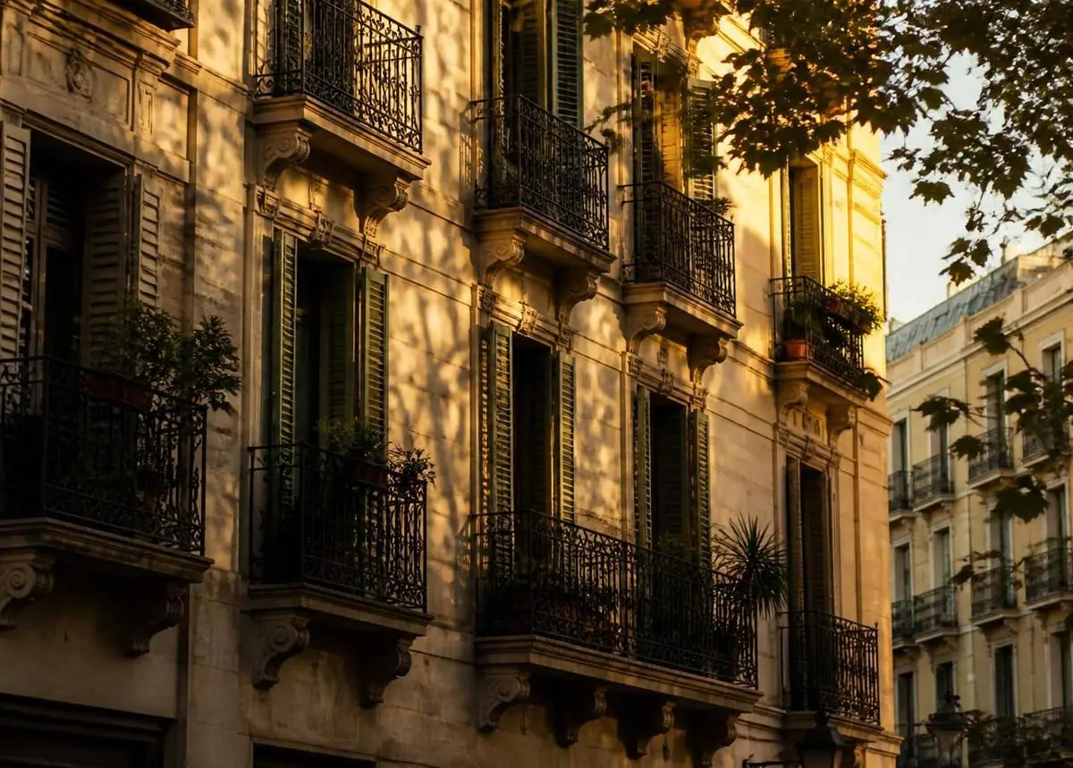Fachada de un edificio residencial de Madrid